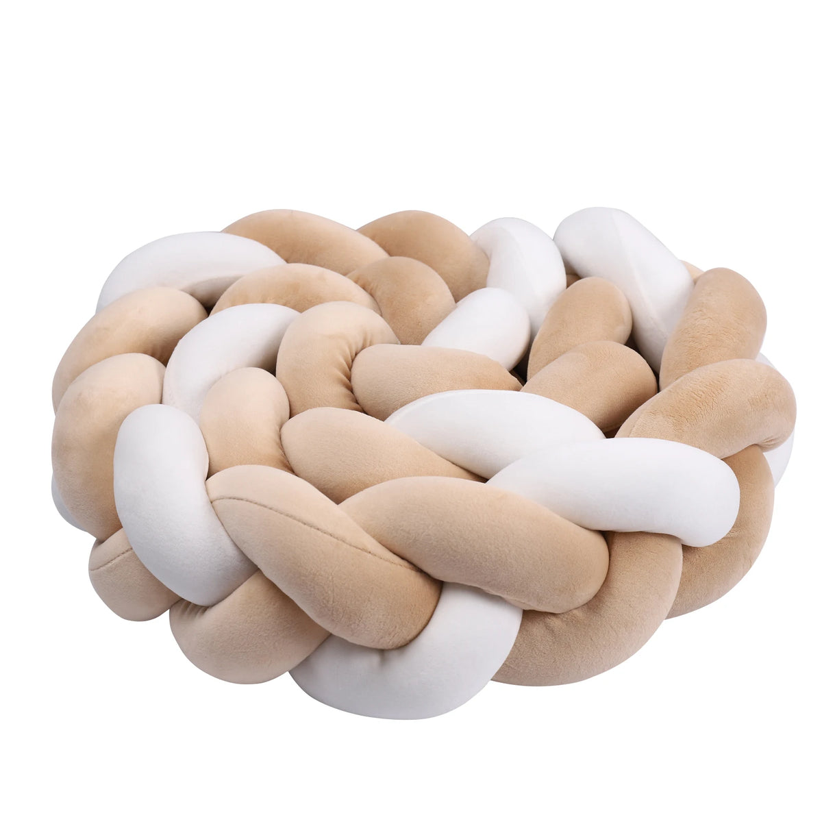 Tresse de Lit 3 Brins Beige & Blanc