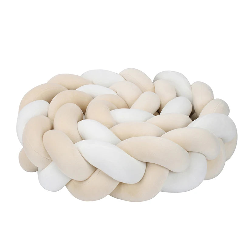 Tresse de Lit 3 Brins Beige Clair & Blanc