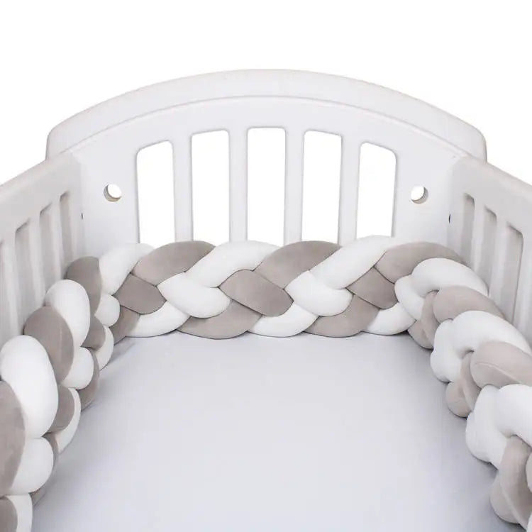 Tresse de Lit 4 Brins Gris & Blanc