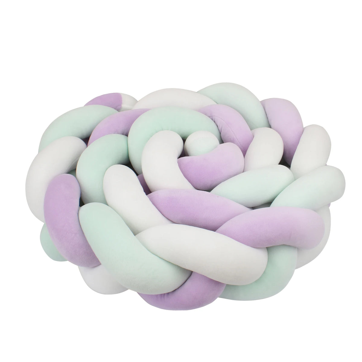 Tresse de Lit 3 Brins Vert, Violet & Blanc