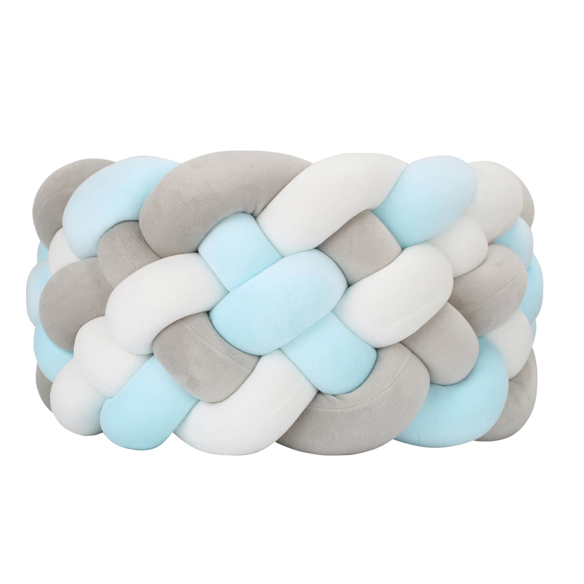 Tresse de Lit 6 Brins Bleu, Gris & Blanc