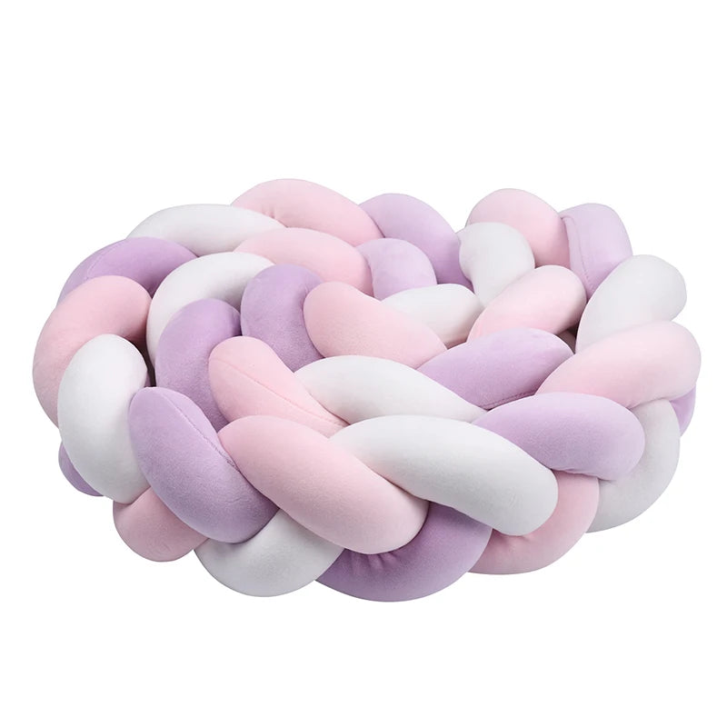 Tresse de Lit 3 Brins Rose, Violet & Blanc