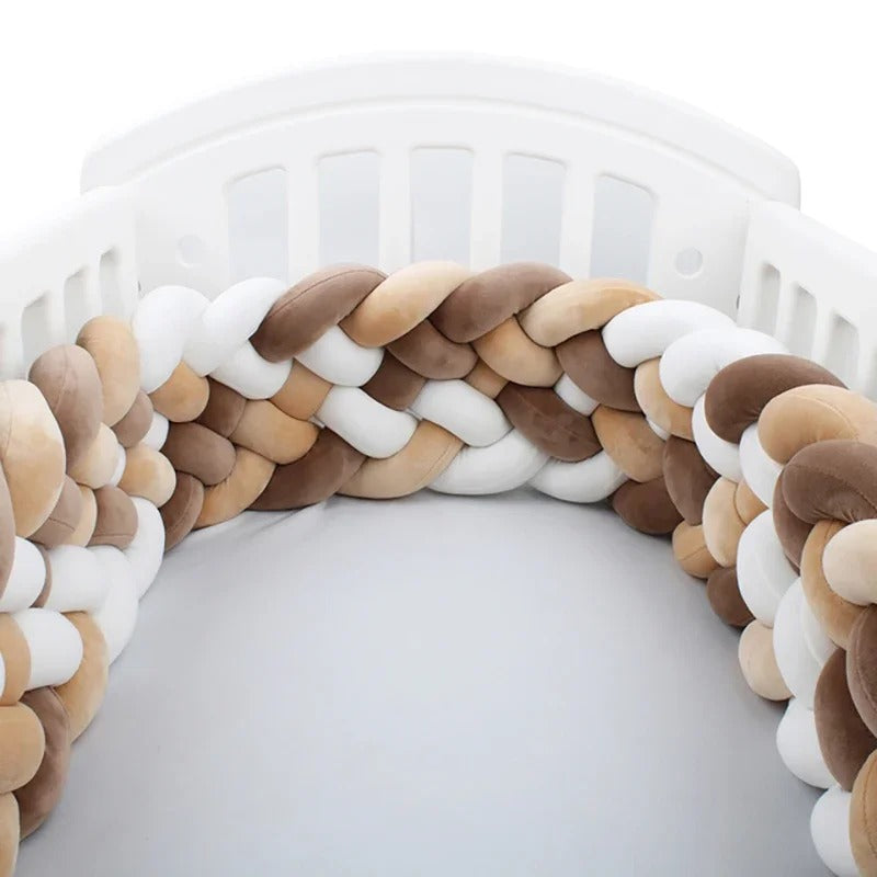 Tresse de Lit 6 Brins Marron Clair, Marron Foncé & Blanc