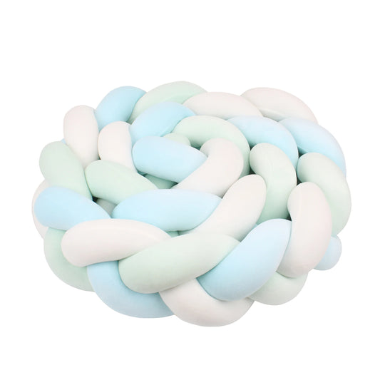 Tresse de Lit 3 Brins Bleu, Blanc & Vert