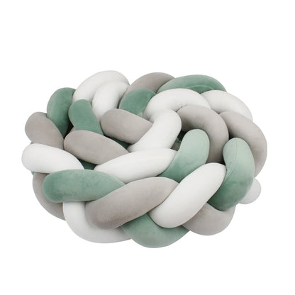 Tresse de Lit 3 Brins Vert & Blanc