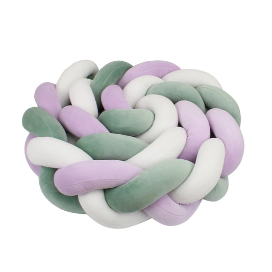 Tresse de Lit 3 Brins Blanc, Vert & Violet