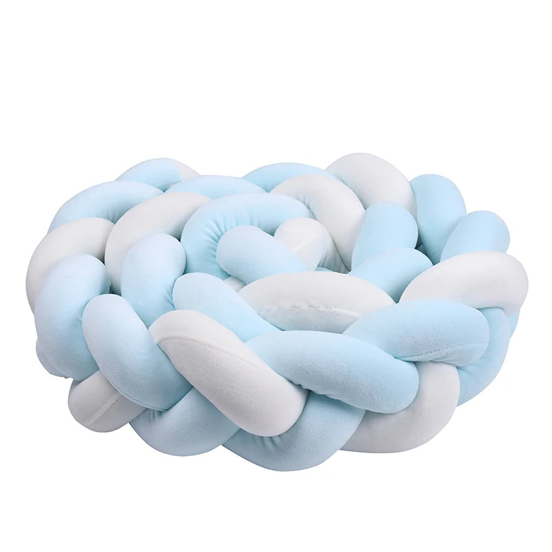 Tresse de Lit 3 Brins Bleu Clair & Blanc