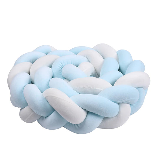 Tresse de Lit 3 Brins Bleu Clair & Blanc