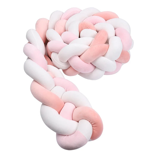 Tresse de Lit 4 Brins Rose Foncé, Rose Clair & Blanc