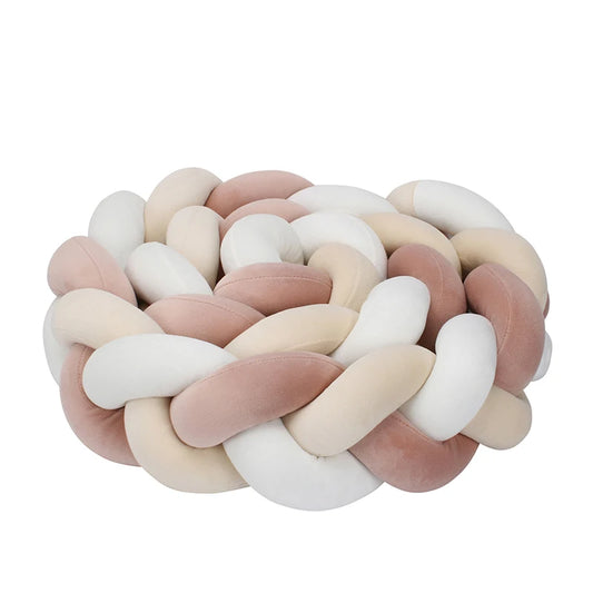Tresse de Lit 3 Brins Beige Clair, Rose Poudré & Blanc