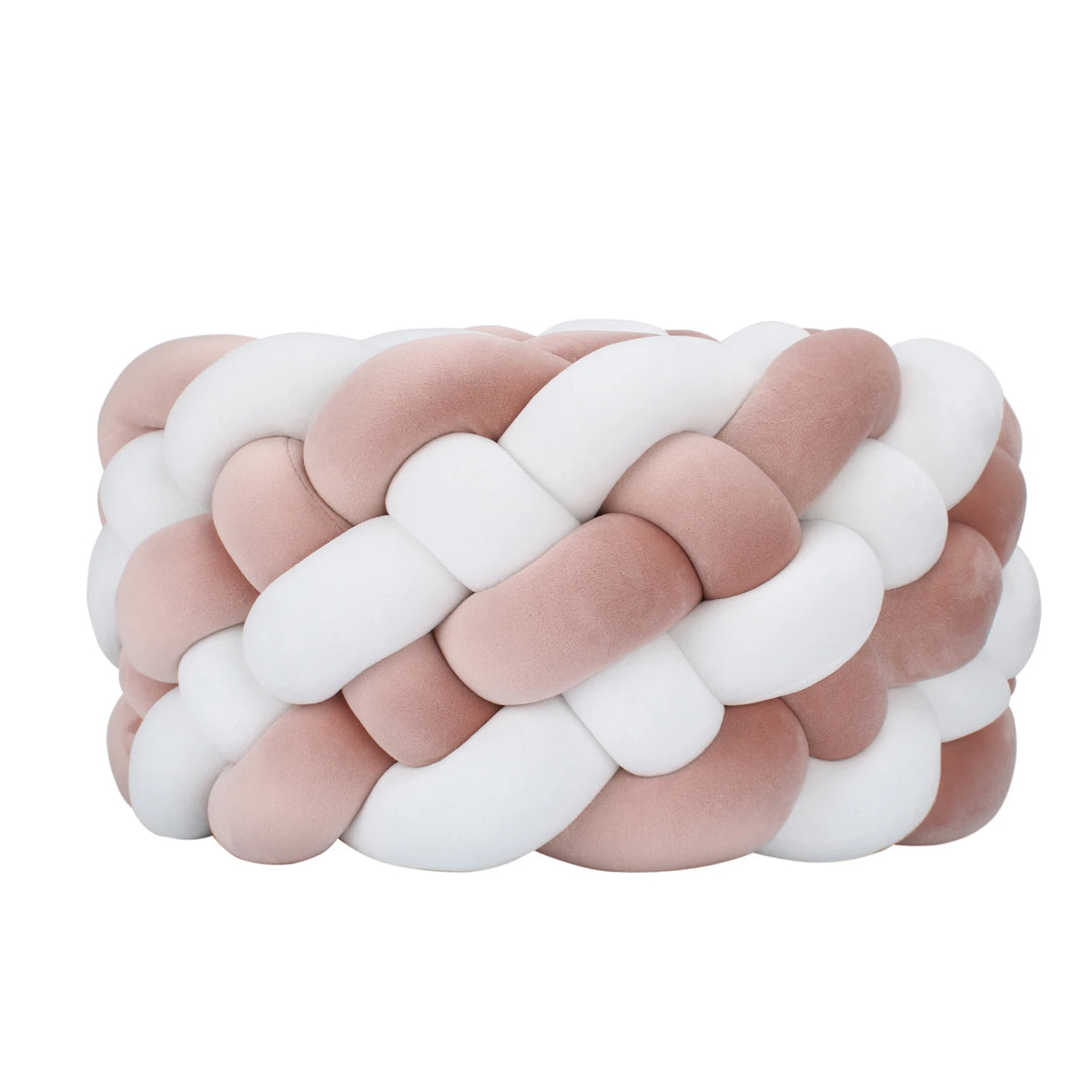 Tresse de Lit 6 Brins Rose Poudré & Blanc