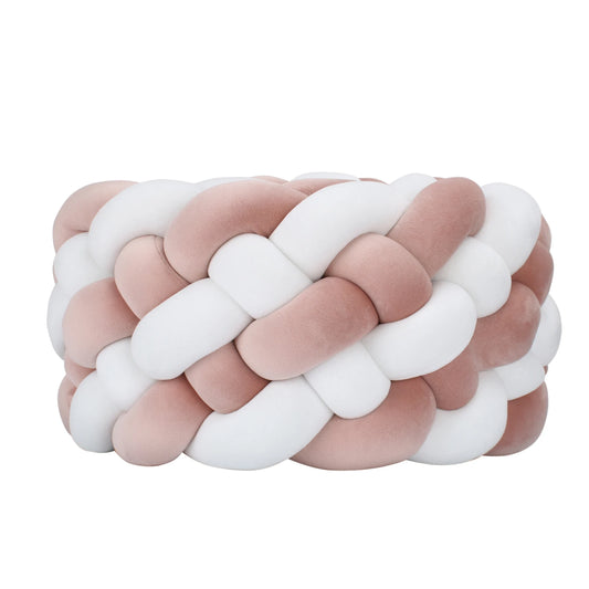 Tresse de Lit 6 Brins Rose Poudré & Blanc
