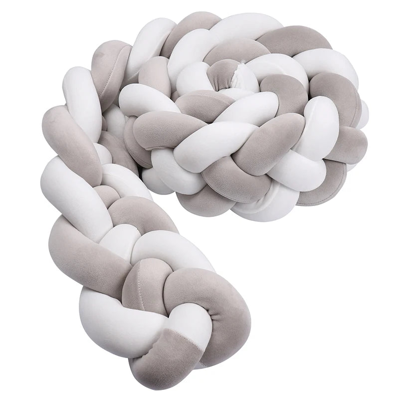 Tresse de Lit 4 Brins Gris & Blanc