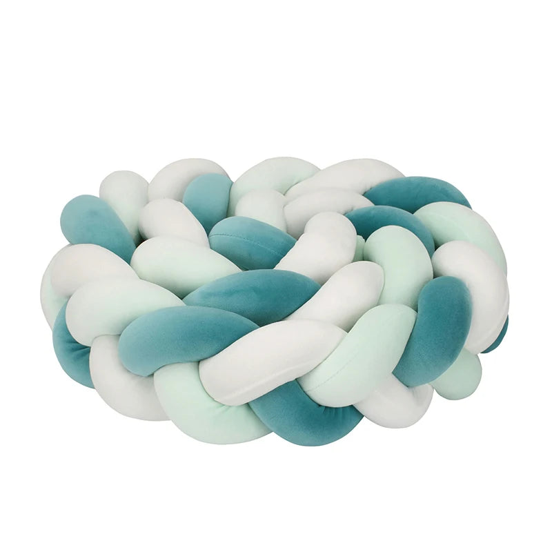 Tresse de Lit 3 Brins Bleu Paon, Vert Pâle & Blanc