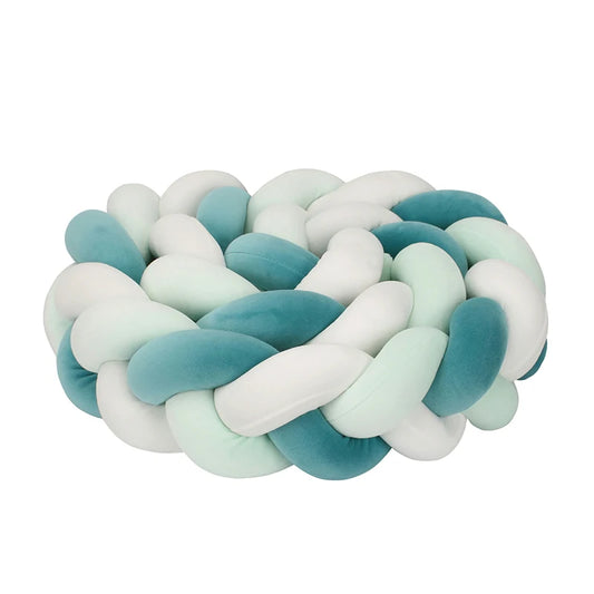 Tresse de Lit 3 Brins Bleu Paon, Vert Pâle & Blanc