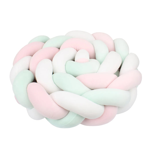 Tresse de Lit 3 Brins Rose Pâle, Vert Pâle & Blanc