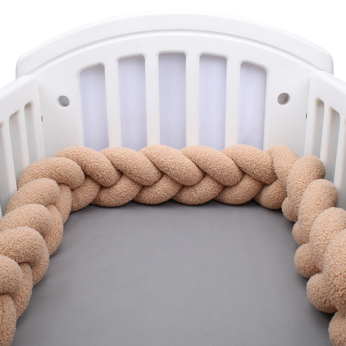 Tresse de Lit Tissu Bouclette 3 Brins Beige Foncé
