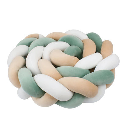 Tresse de Lit 3 Brins Vert & Blanc