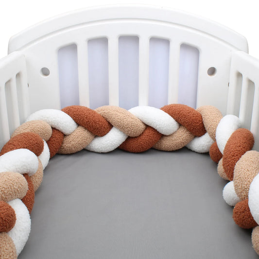 Tresse de Lit Tissu Bouclette 3 Brins Terracotta, Beige & Blanc