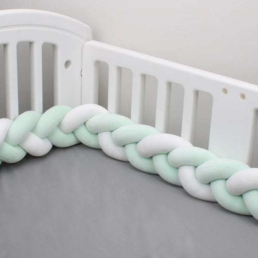 Tresse de Lit 3 Brins Vert Clair & Blanc