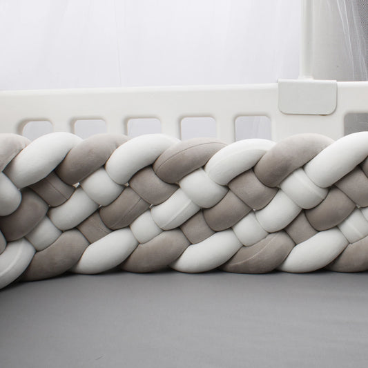 Tresse de Lit 6 Brins Gris & Blanc