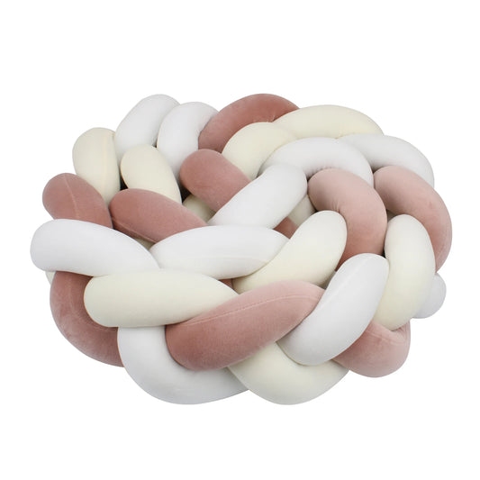 Tresse de Lit 3 Brins Rose, Blanc & Jaune Pâle