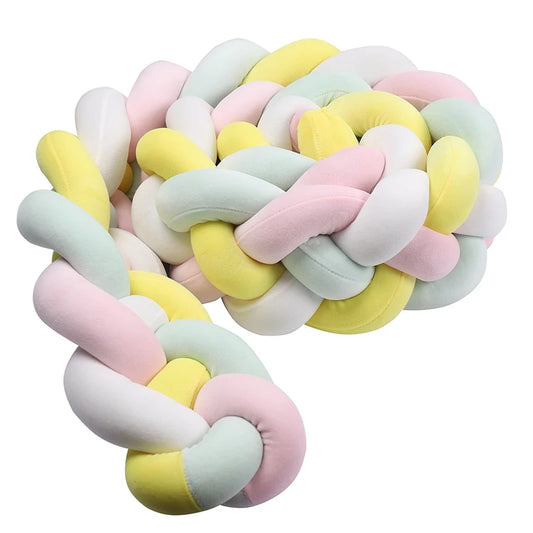 Tresse de Lit 4 Brins Jaune, Vert, Rose & Blanc