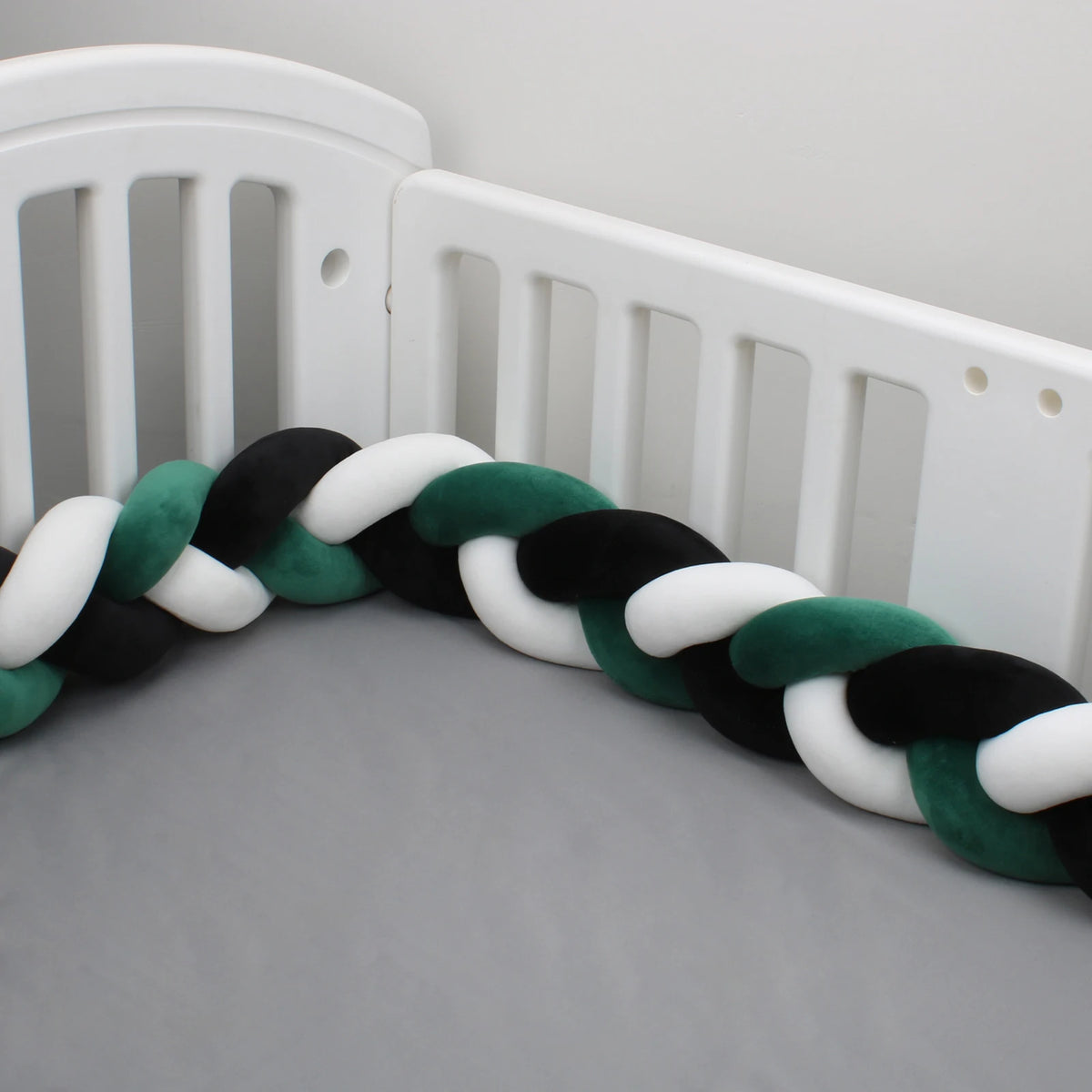 Tresse de Lit 3 Brins Vert & Blanc