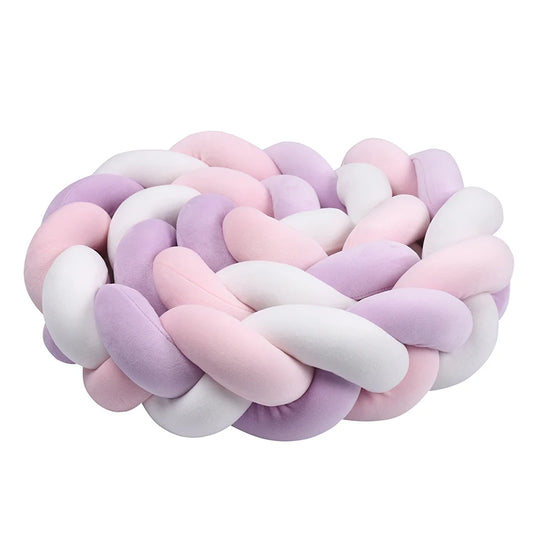 Tresse de Lit 3 Brins Rose, Violet & Blanc
