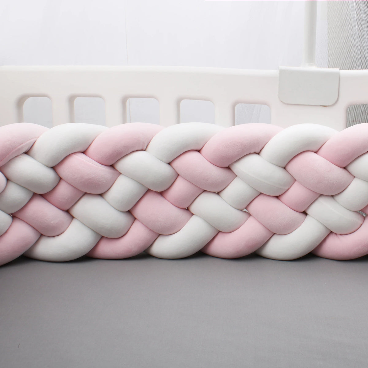 Tresse de Lit 6 Brins Blanc & Rose