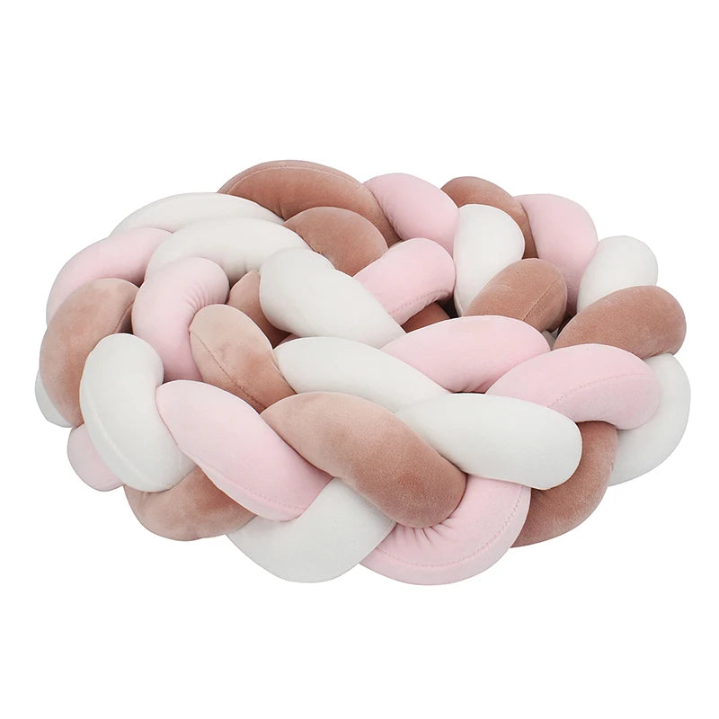 Tresse de Lit 3 Brins Rose Poudré, Rose Clair & Blanc