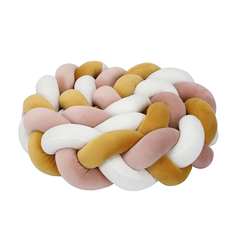 Tresse de Lit 3 Brins Ocre, Rose & Blanc