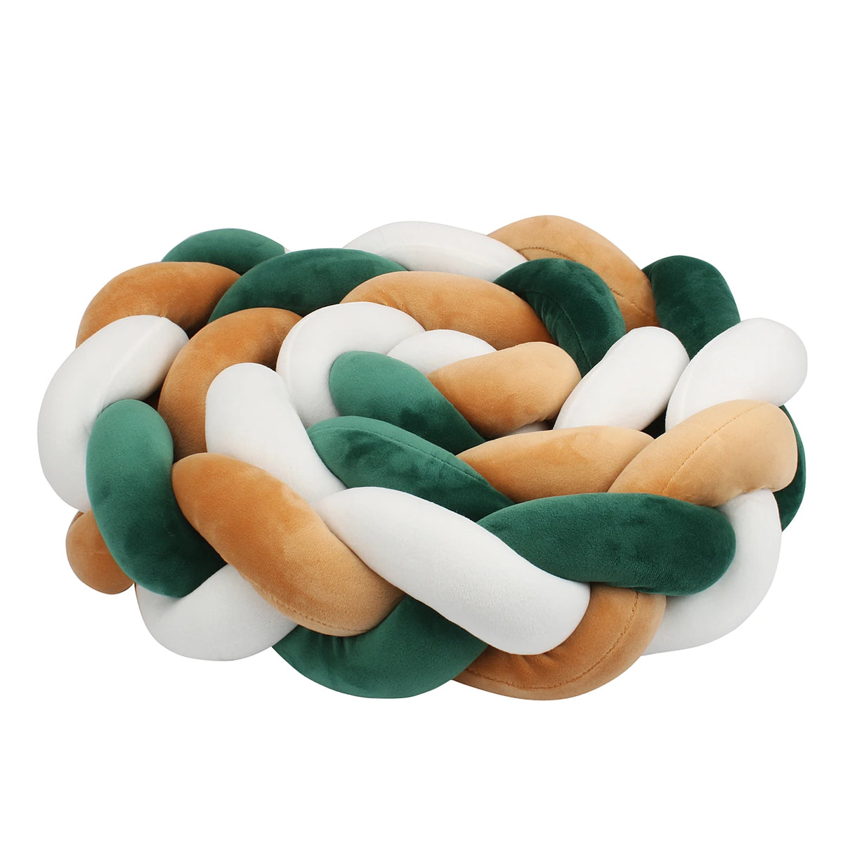Tresse de Lit 3 Brins Blanc, Marron & Vert