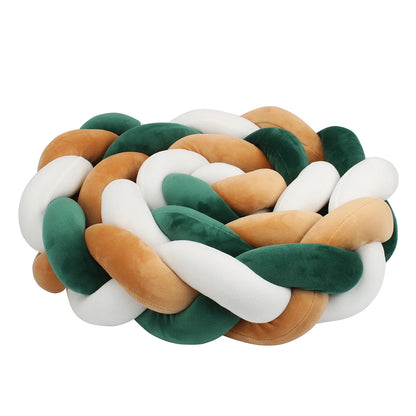 Tresse de Lit 3 Brins Blanc, Marron & Vert