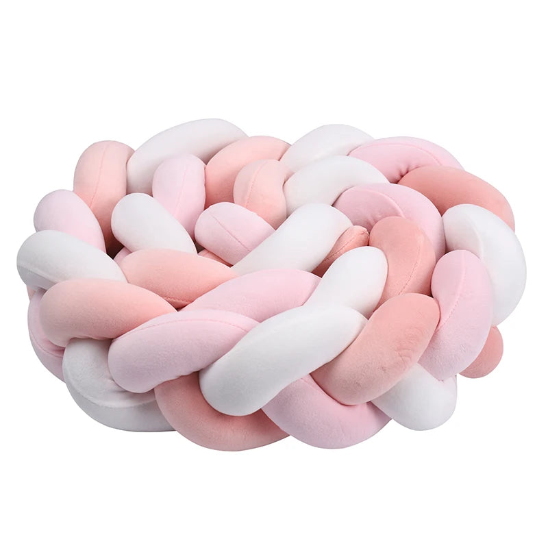 Tresse de Lit 3 Brins Rose Foncé, Rose Clair & Blanc