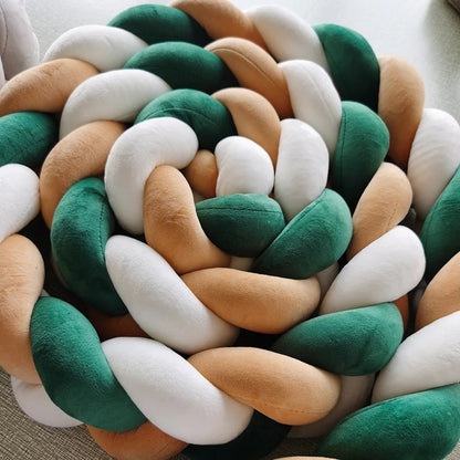 Tresse de Lit 3 Brins Blanc, Marron & Vert